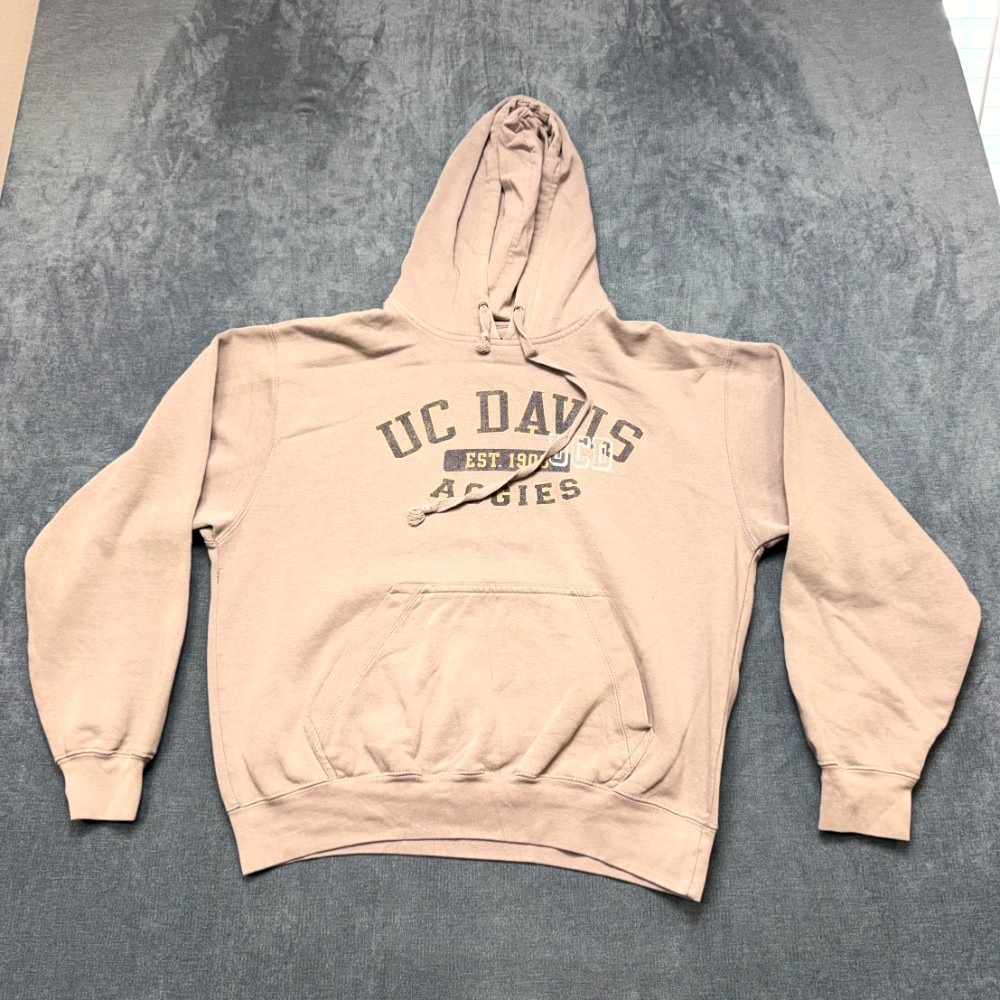 Big Cotton Gear For Sports Hoodie Mens M Beige Drawstring Fleece Lined Winter